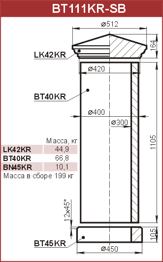 Столбы: BT111KR-SB - 20550 руб/шт. 