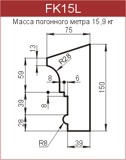 Карнизы: FK15L - 2390 руб/м.п. 