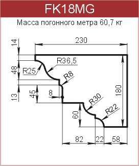 Карнизы: FK18MG - 7290 руб/м.п. 