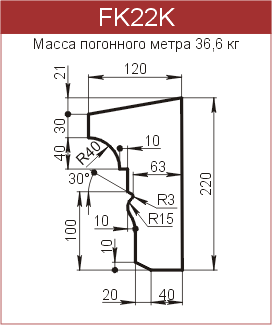 Карнизы: FK22K - 5310 руб/м.п. 