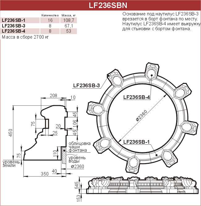 Каменные фонтаны – стилистическая основа дизайна участка: LF236SBN - 418800 руб/шт. 