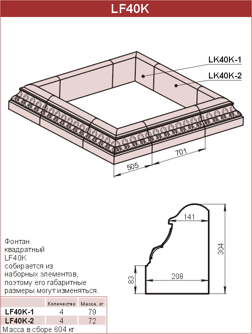 Каменные фонтаны – стилистическая основа дизайна участка: LF40K - 160960 руб/шт. 