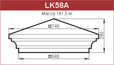 Крышки на столбы забора: LK58A - 16590 руб/шт. 